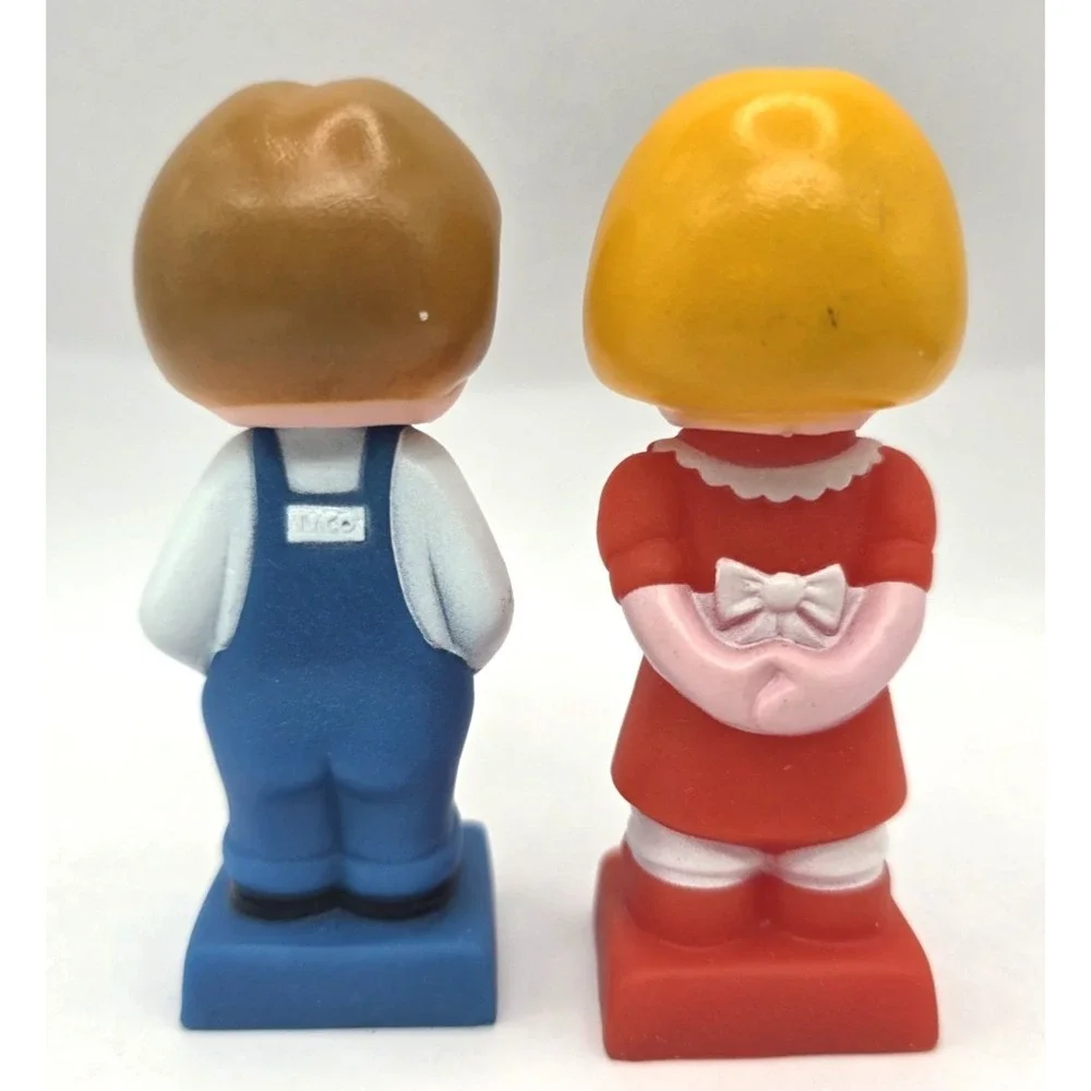 Vintage Tyco Super Blocks Preschool People Figures Boy‎ & Girl 3.5